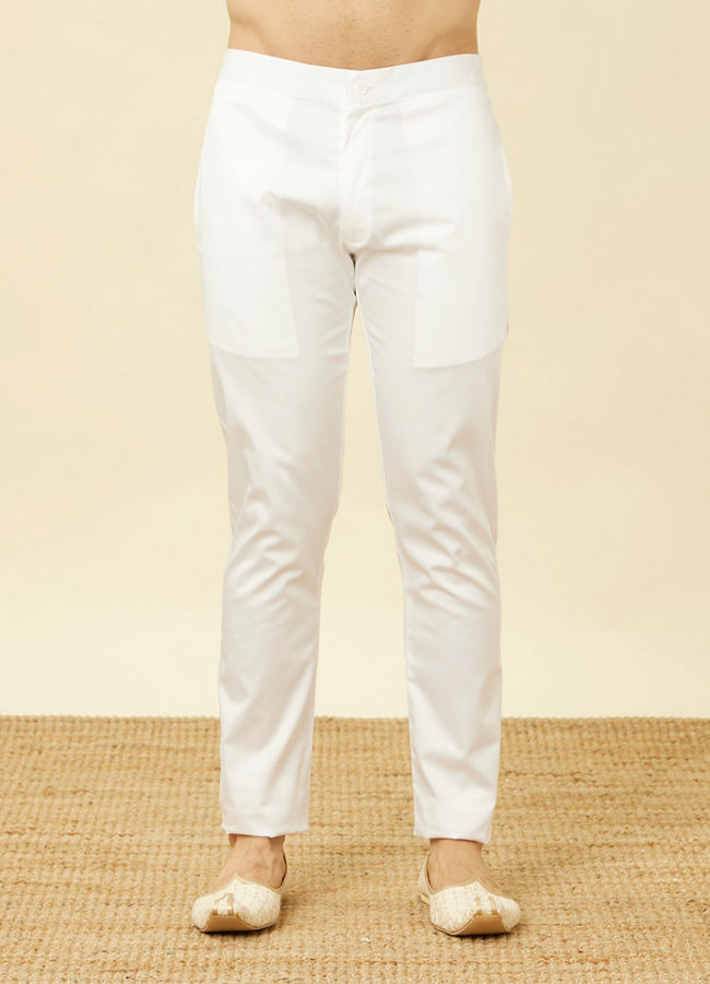 alt message - Manyavar Men Light Cream Pants image number 0